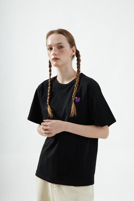 Ghost-LU Embroidery Oversize Tee (Black)