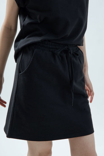 Elastic Waist Cotton Skirt