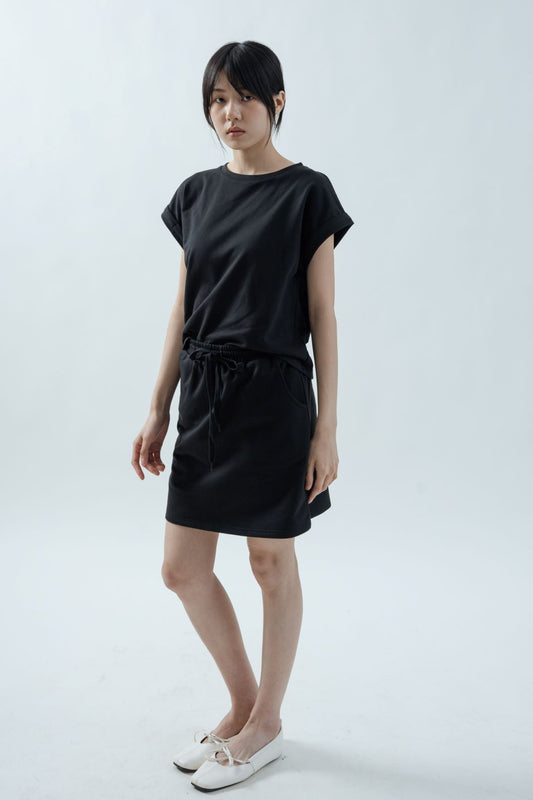 Elastic Waist Cotton Skirt