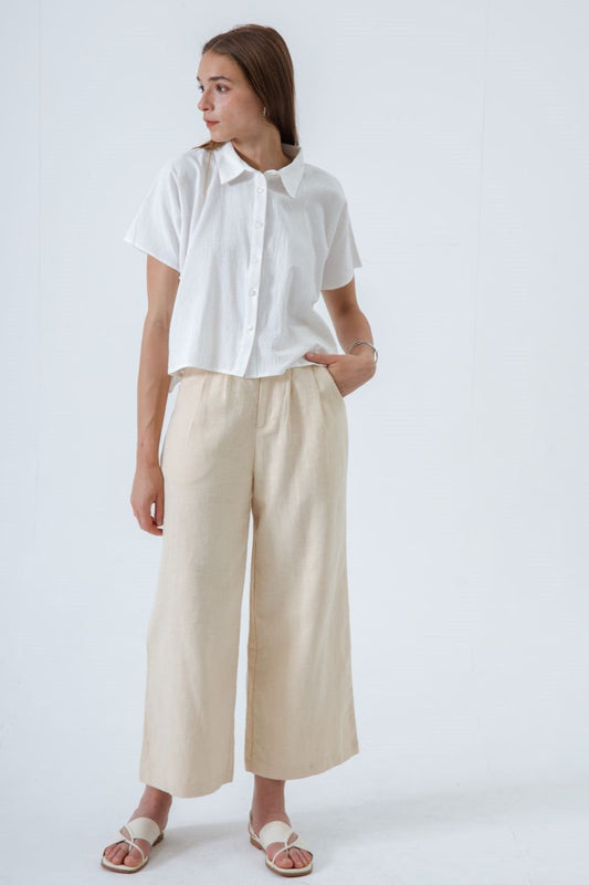 Oversize Boxy Cut Shirt (White)