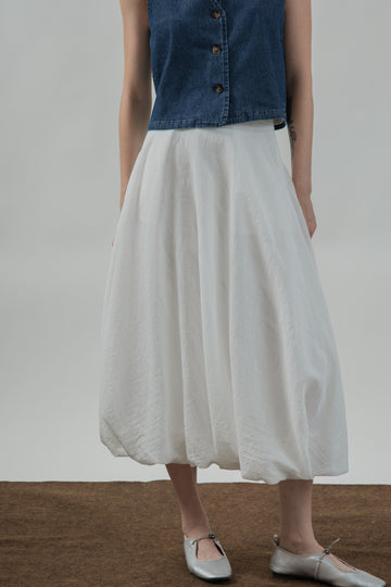 Aria Balloon Skirt (White)