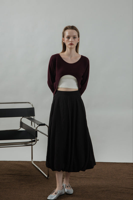 Aria Balloon Skirt (Black)