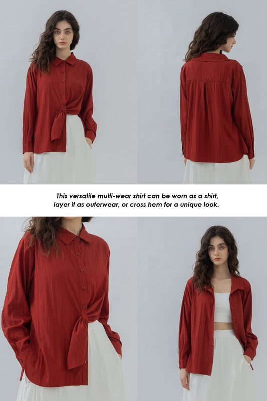 Oversized Boyfriend Shirt (Red)