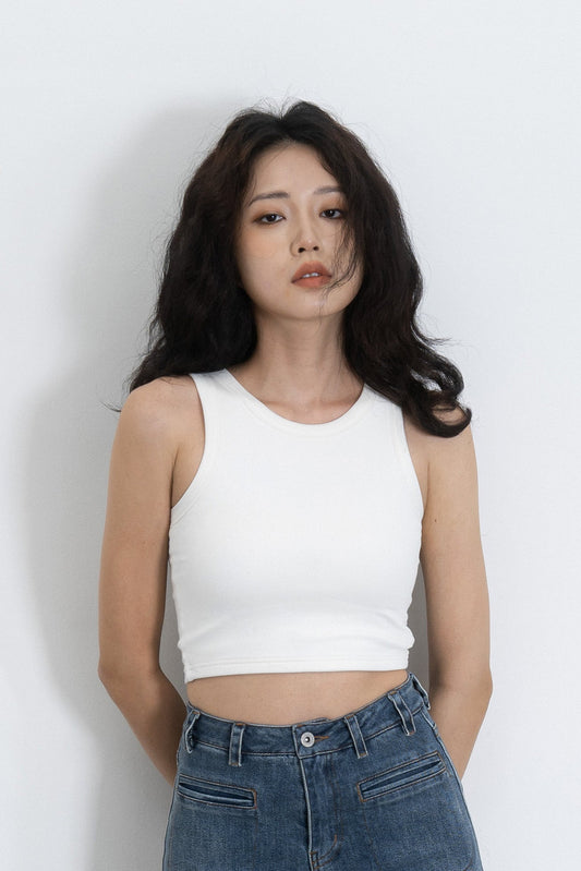 Ribbed Sleeveless Bra Top