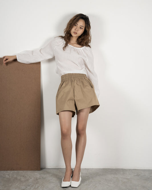 Cozy A-Line Shorts (Khaki)