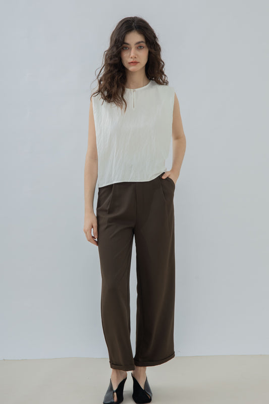 Two Way Sleeveless Shirt (White)