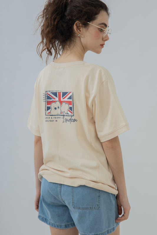 LULU Holiday In London Graphic Tee (Beige)