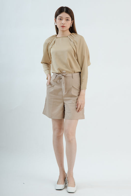 Open Slit Sleeve Top (Champaign)