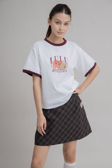 LULU & FRIENDS Embroidery Contrast Tee (Ivory)