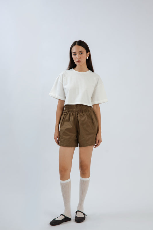 Cozy A-Line Shorts (Khaki Brown)