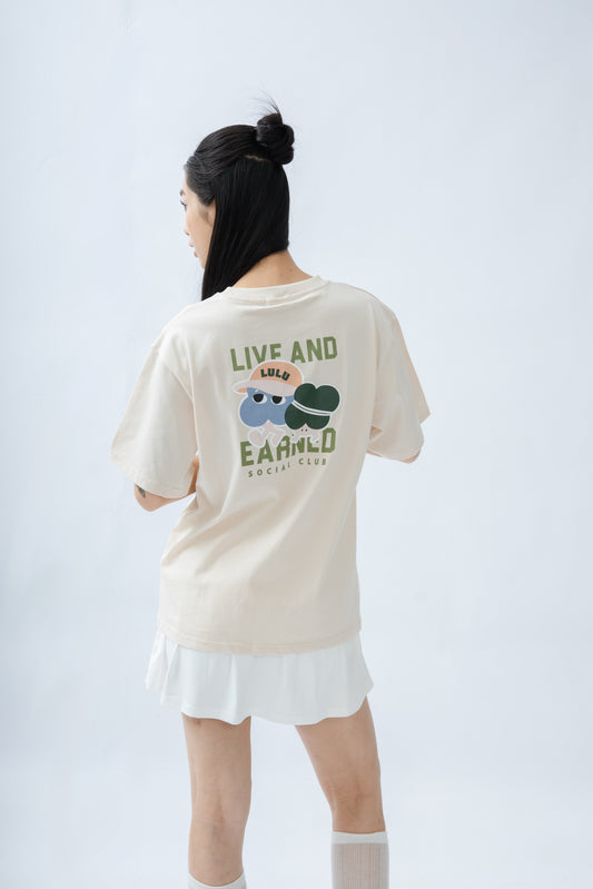 LULU Embroidery Graphic Tee (Beige)