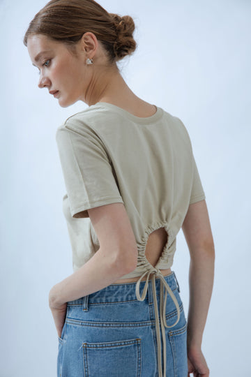 Drawstring Hem Multi-Wear Tee