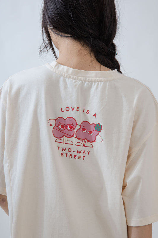 LULU Love Is A Two Way Street Oversize Tee (Beige)