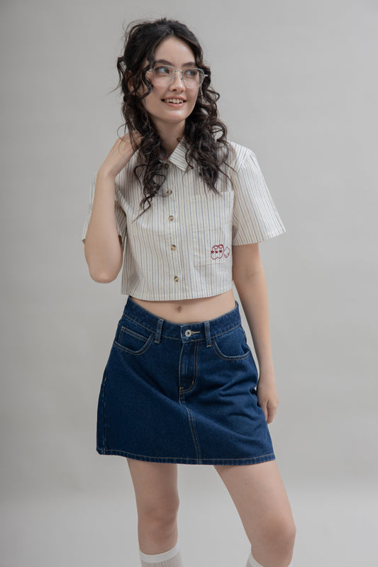 LULU Little Joys Matter Denim Skirt (Denim)