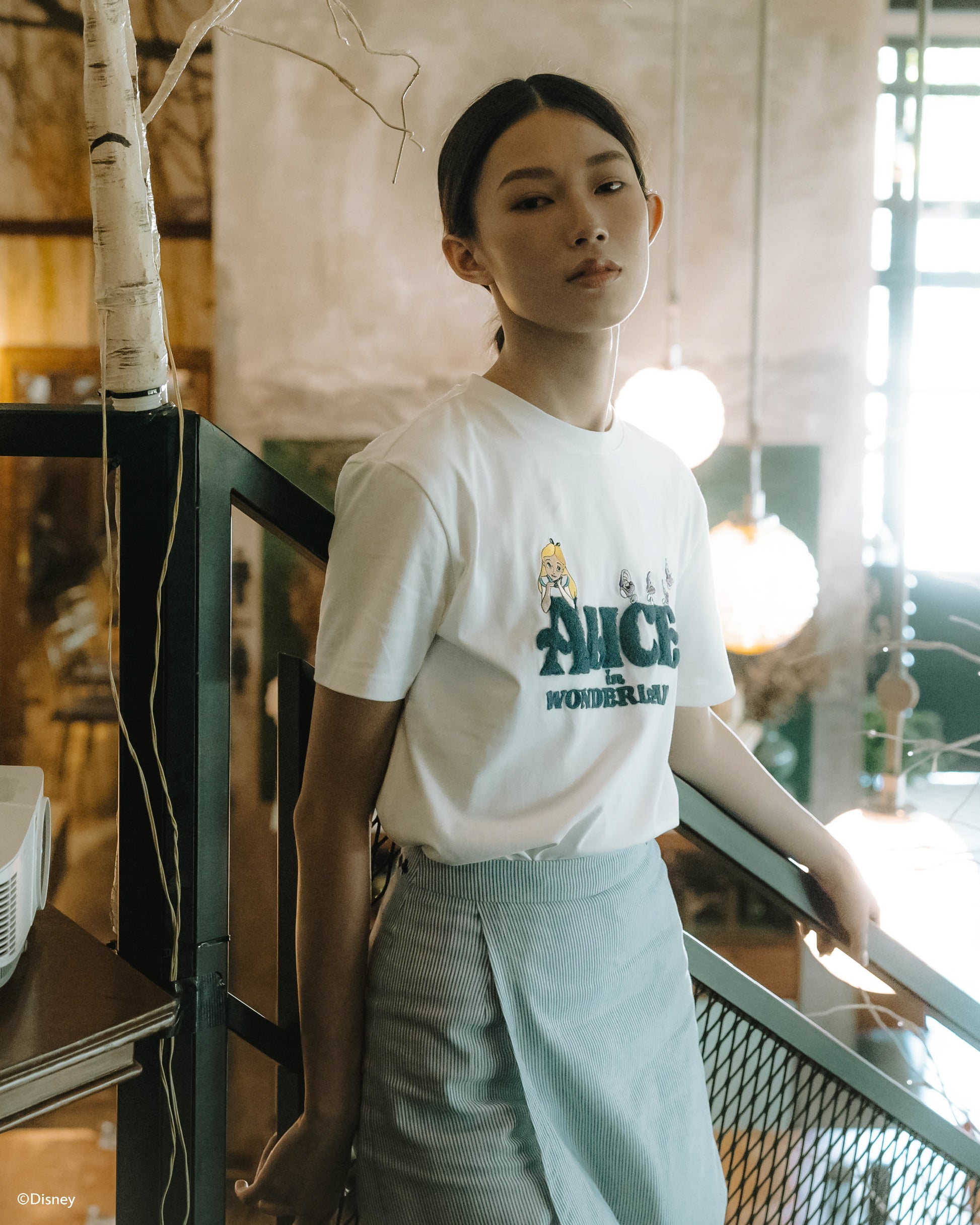 Alice Chenille Embroidery Tee (White)