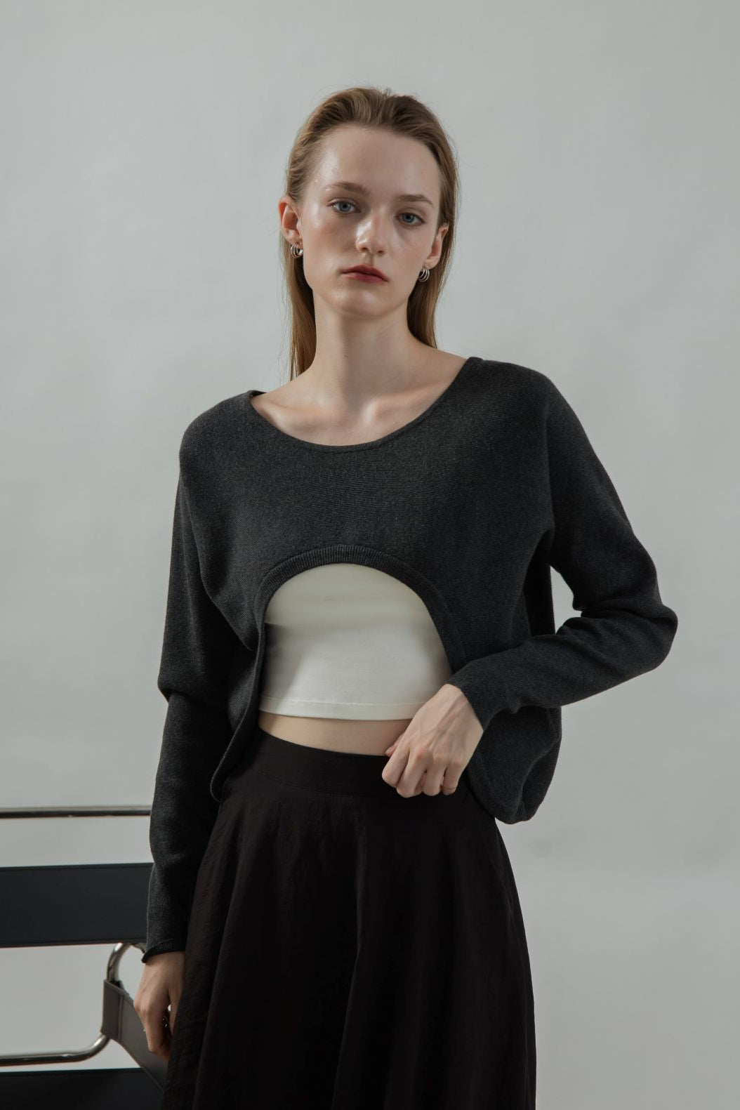 Anne Multi-Wear Knit Cardigan (Dark Grey)