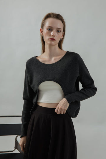 Anne Multi-Wear Knit Cardigan (Dark Grey)