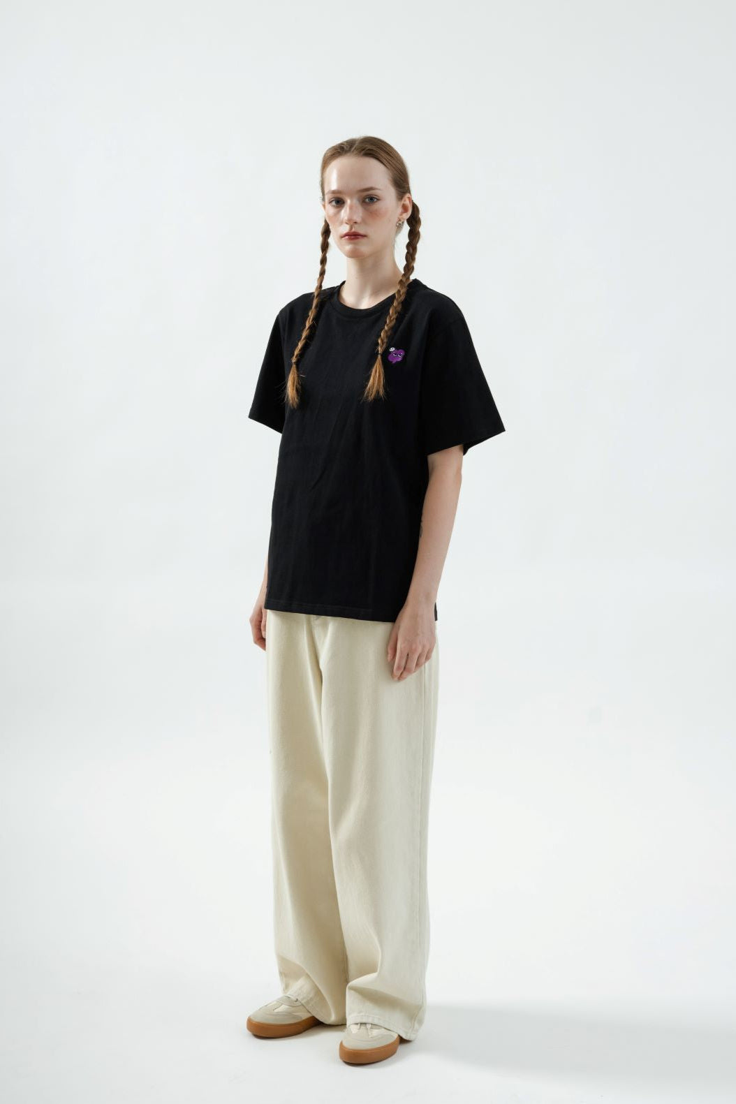 Ghost-LU Embroidery Oversize Tee (Black)