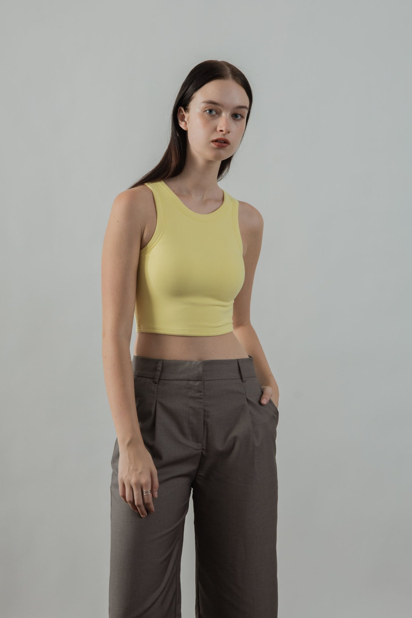 Ribbed Sleeveless Bra Top