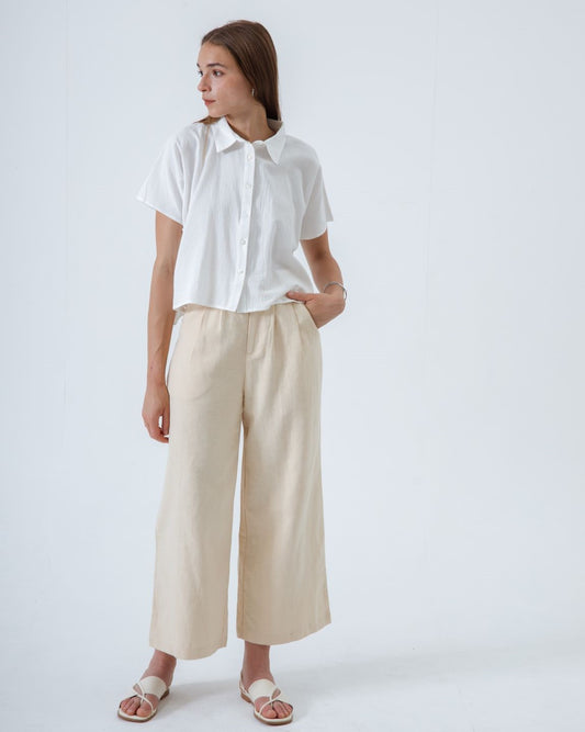 Oversize Boxy Cut Shirt (White)
