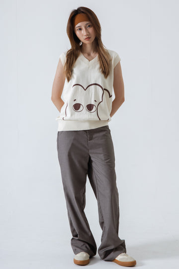 LULU Friendship Oversize Knit Vest (Ivory)