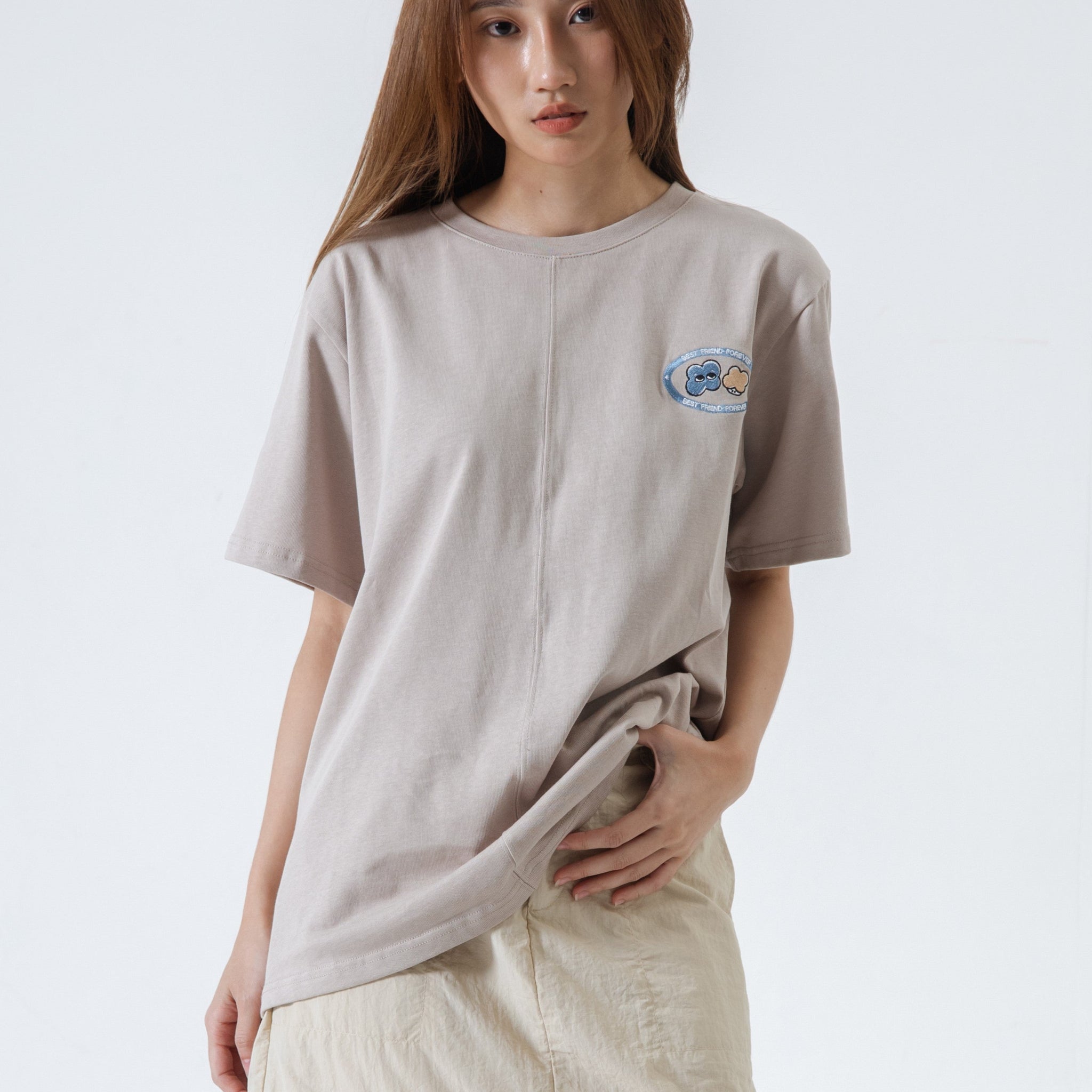 LULU Fika Moment Graphic Tee (Khaki Grey)