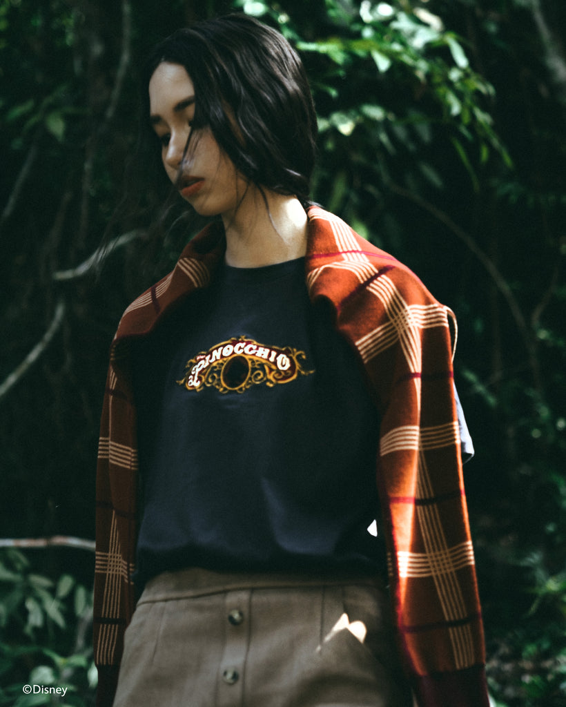 Pinocchio Embroidery Tee (Dark Grey)