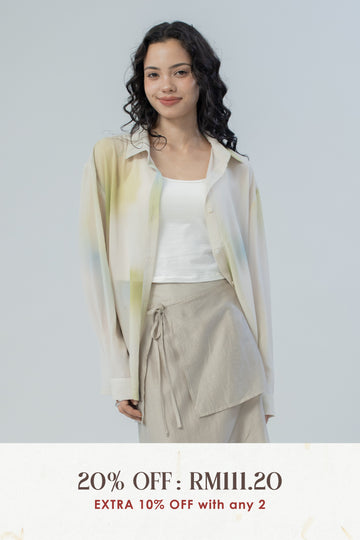 Ombré Gradient Long Sleeve Blouse (Green Gradient)