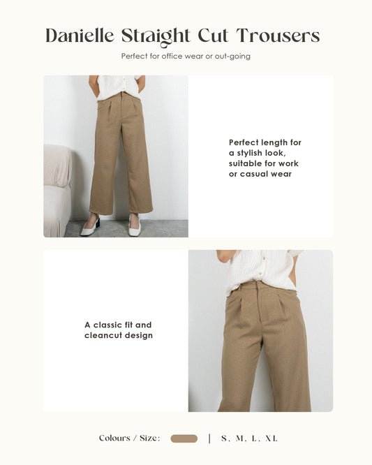 Danielle Straight Cut Trousers (Khaki)