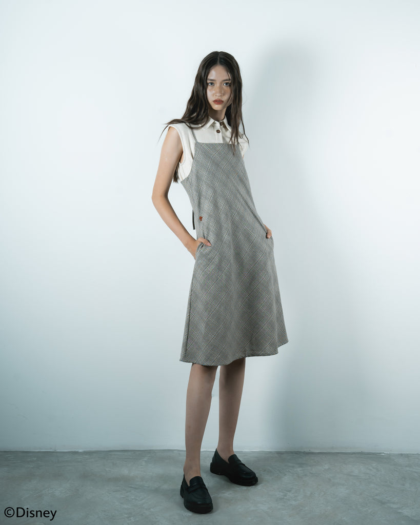 Pinocchio Back Tie Plaid Dress (Plaid)