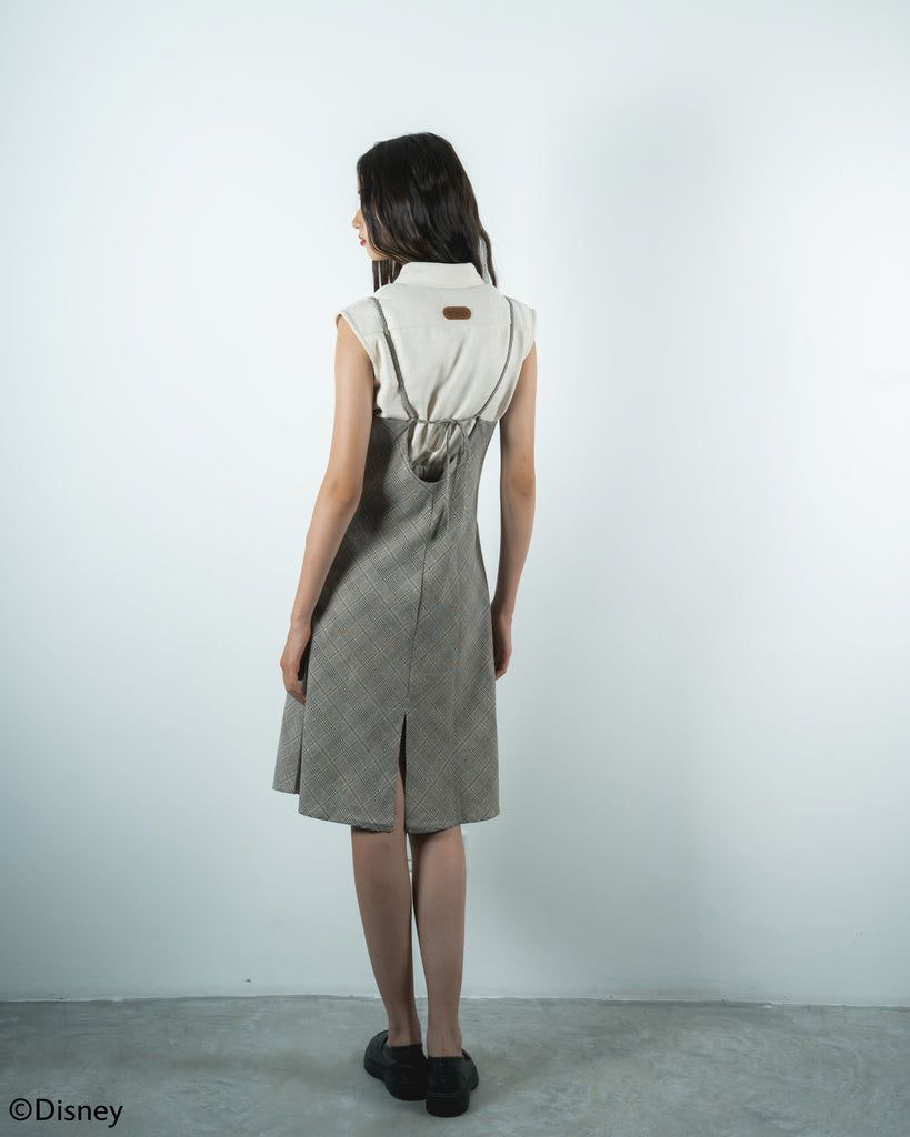 Pinocchio Back Tie Plaid Dress (Plaid)