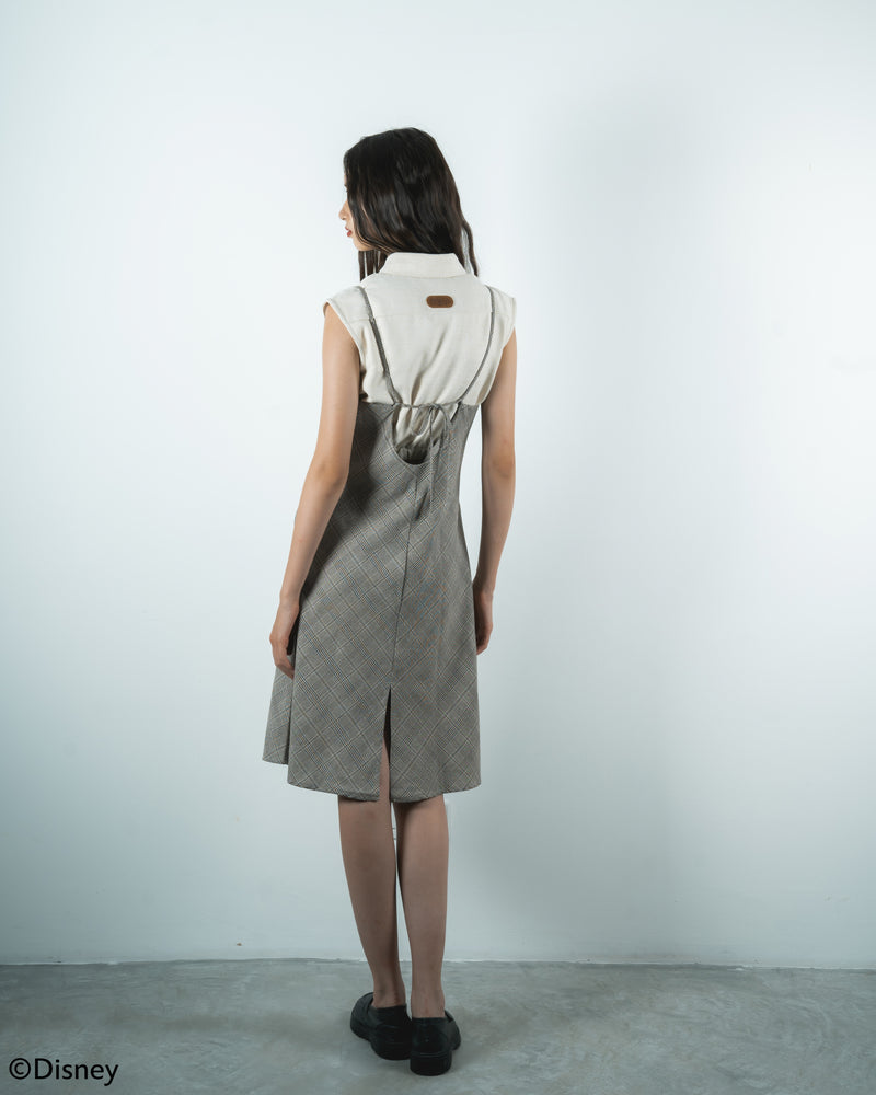 Pinocchio Back Tie Plaid Dress (Plaid)