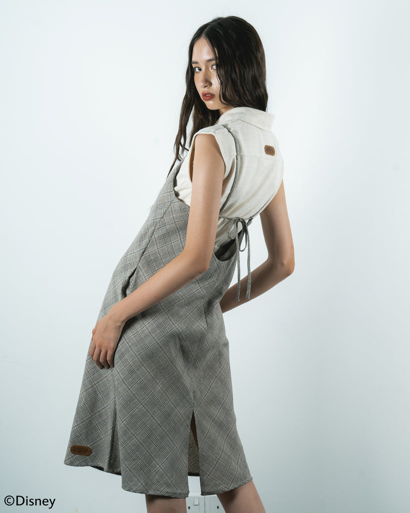 Pinocchio Back Tie Plaid Dress (Plaid)