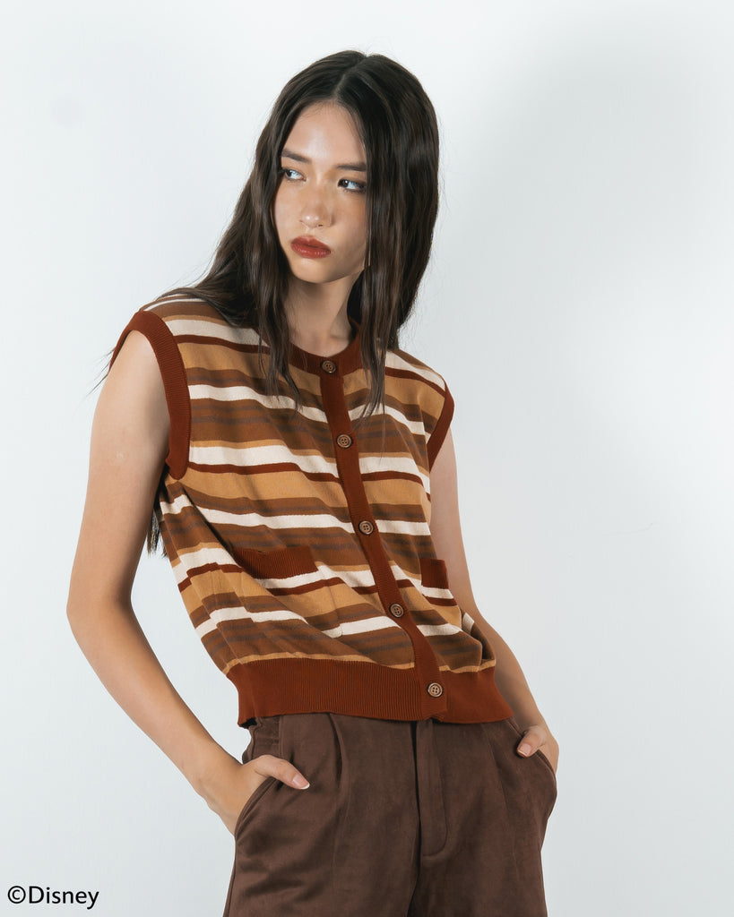 Pinocchio Label Sleeveless Knit Vest (Stripe)