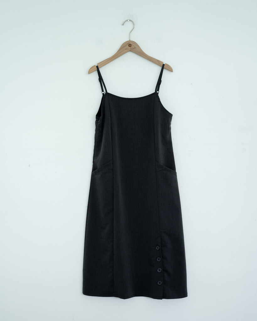 Hani Sleeveless Slip Dress (Dark Grey)