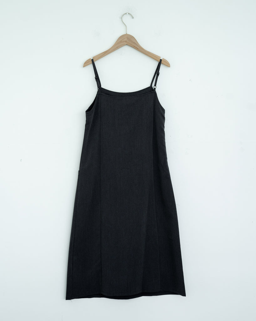 Hani Sleeveless Slip Dress (Dark Grey)