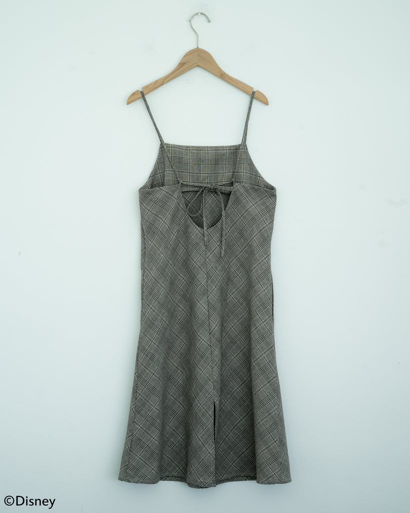 Pinocchio Back Tie Plaid Dress (Plaid)