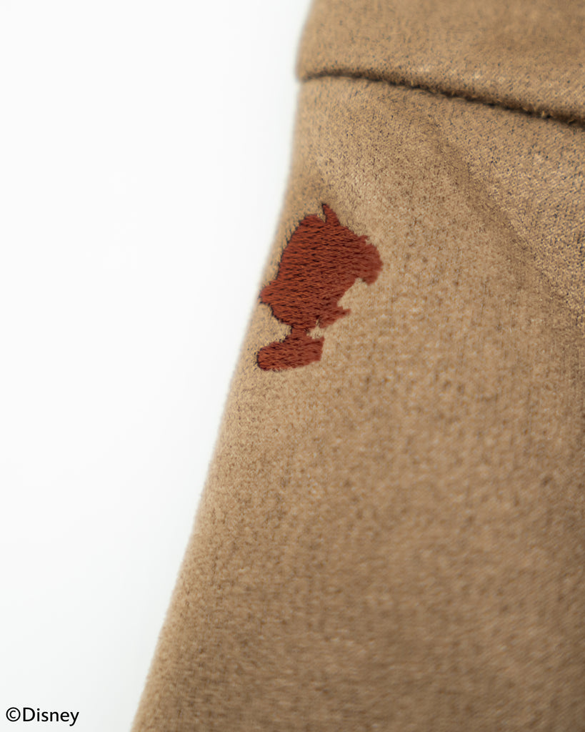 Pinocchio Suede A-Line Skirt (Brown)