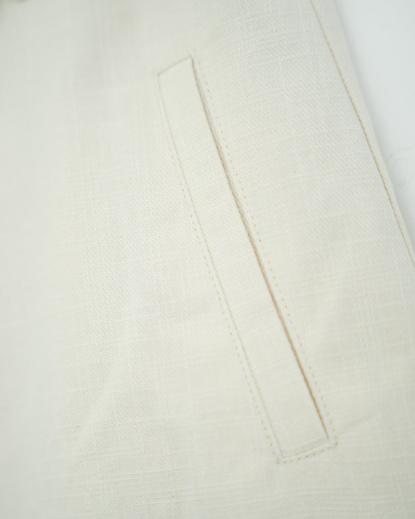 Lino Cotton Belt Shorts (Beige)