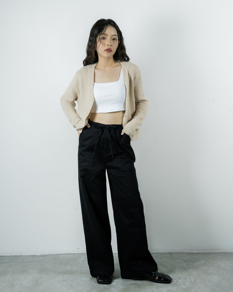 Mika Wide Leg Pants (Black)