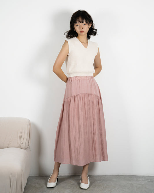 Adeline Flare Maxi Skirt (Dusty Pink)