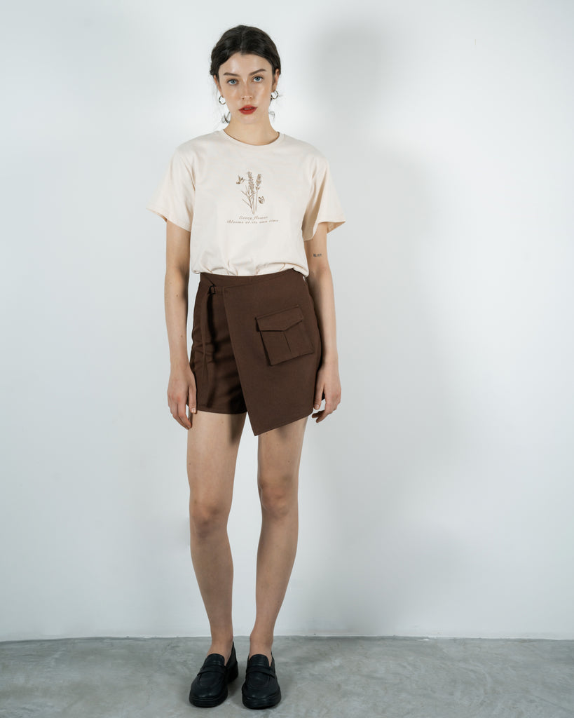 Harrey Pocket Overlap Skort (Brown)