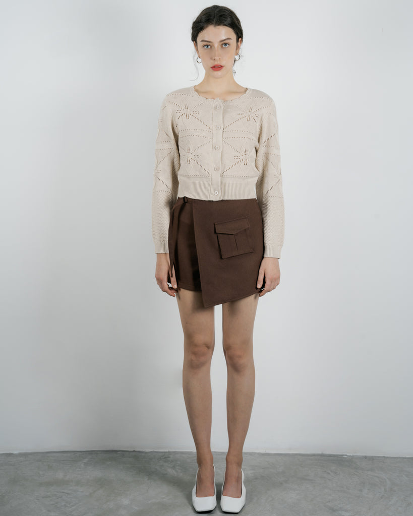 Harrey Pocket Overlap Skort (Brown)