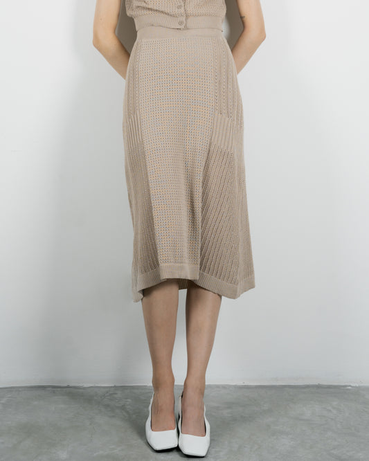 Eco Knitted A-line Skirt (Grey Brown)