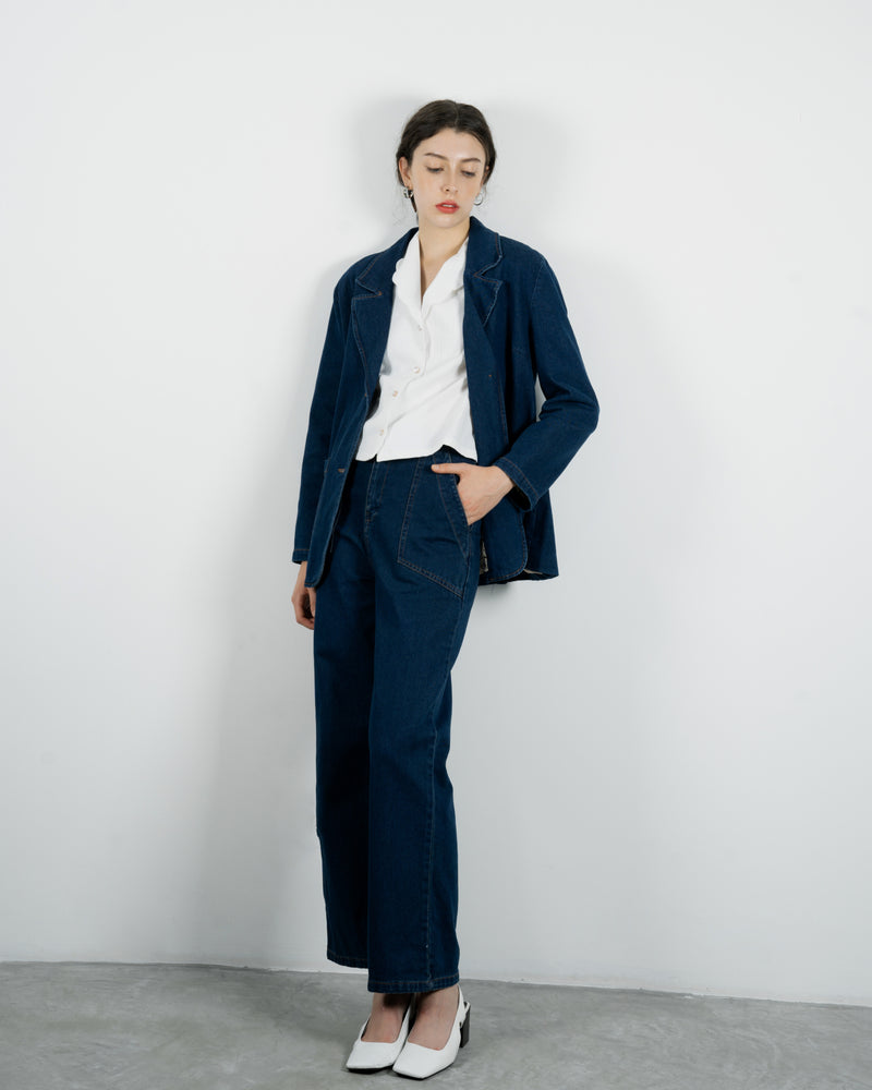 Helen Straight Cut Denim Pants (Denim)
