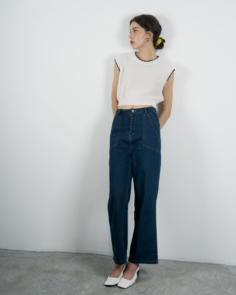 Eco Sleeveless Knit Top (White)
