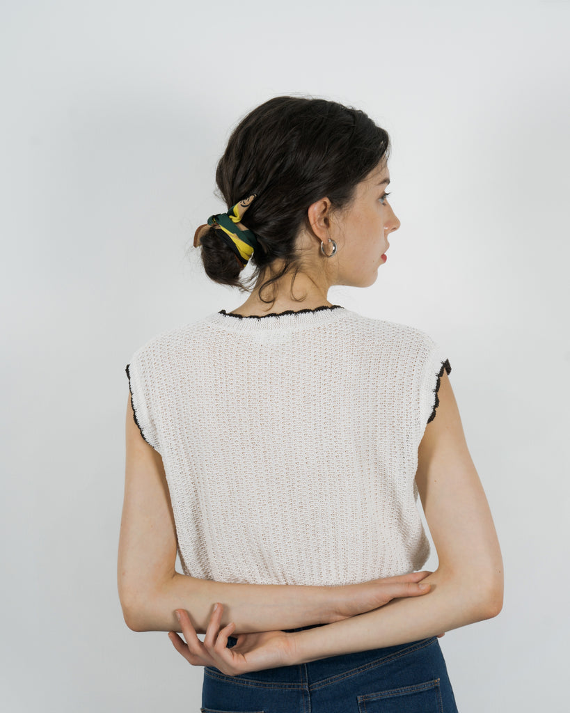 Eco Sleeveless Knit Top (White)