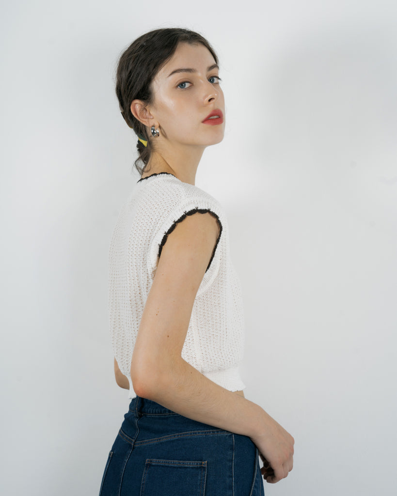 Eco Sleeveless Knit Top (White)