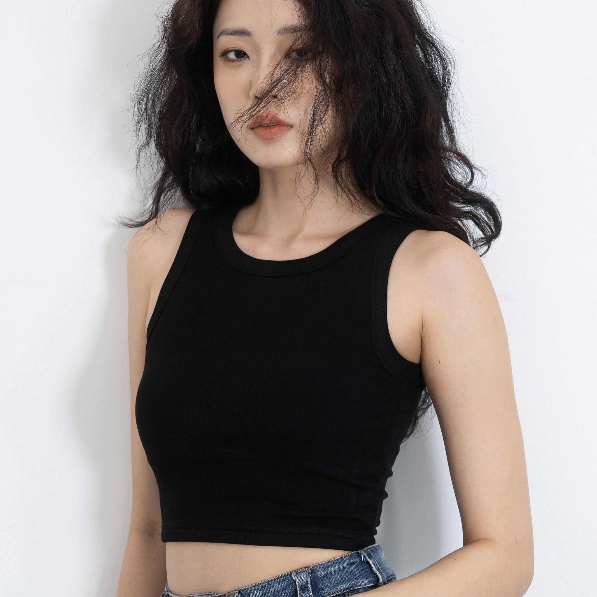 Ribbed Sleeveless Bra Top