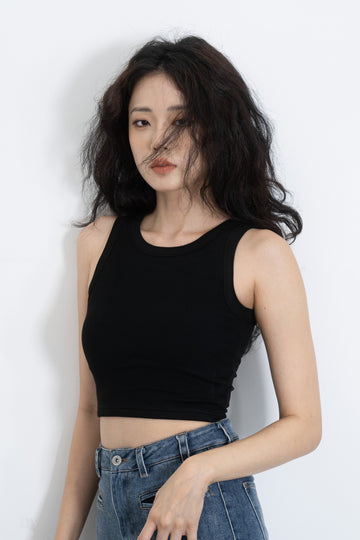 Ribbed Sleeveless Bra Top